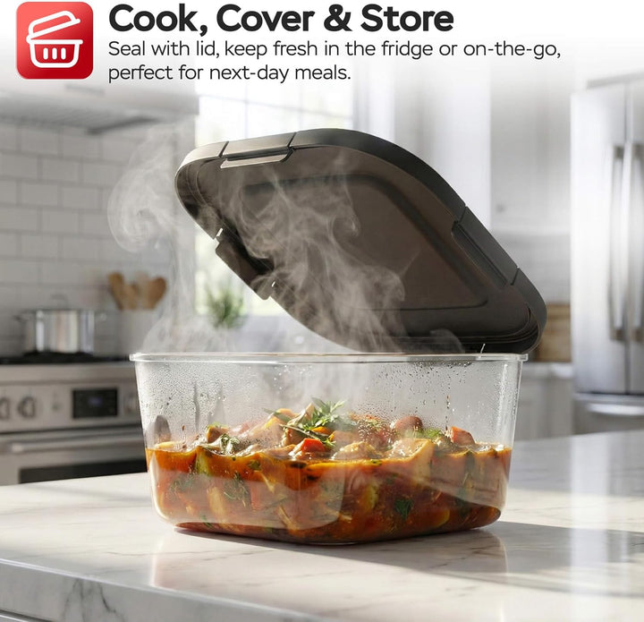 TurboTronic Heissluftfritteuse 6 L - AFG6-1600 W Glas Airfryer – Digitale Heissluft Fritteuse 50–180