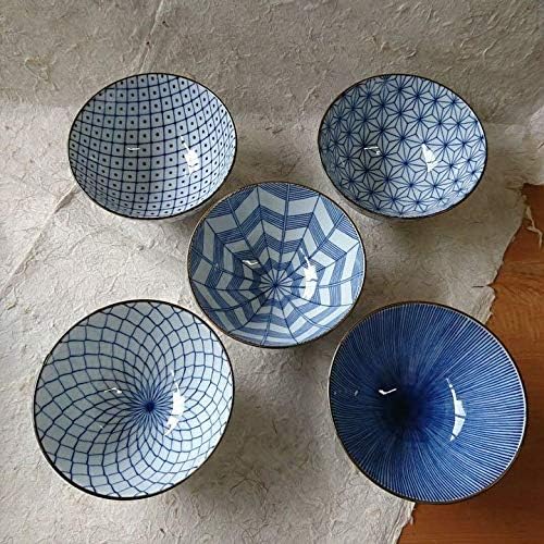Saikai Pottery Traiditional Japanese Rice Bowls (5 bowls set) 19541 xx3, xx3