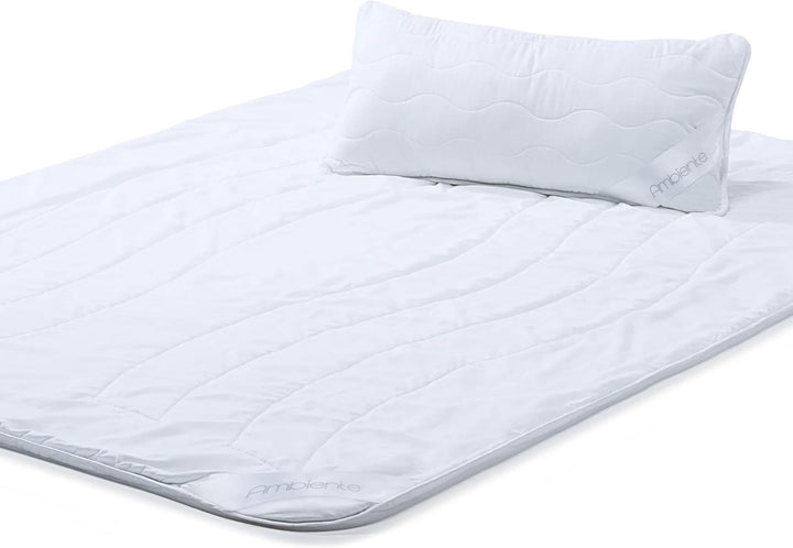 Aqua-texil Ambiente Sommer Steppbettdecke Set 135 x 200 cm Steppdecke mit 1x 40 x 80 cm Kopfkissen S