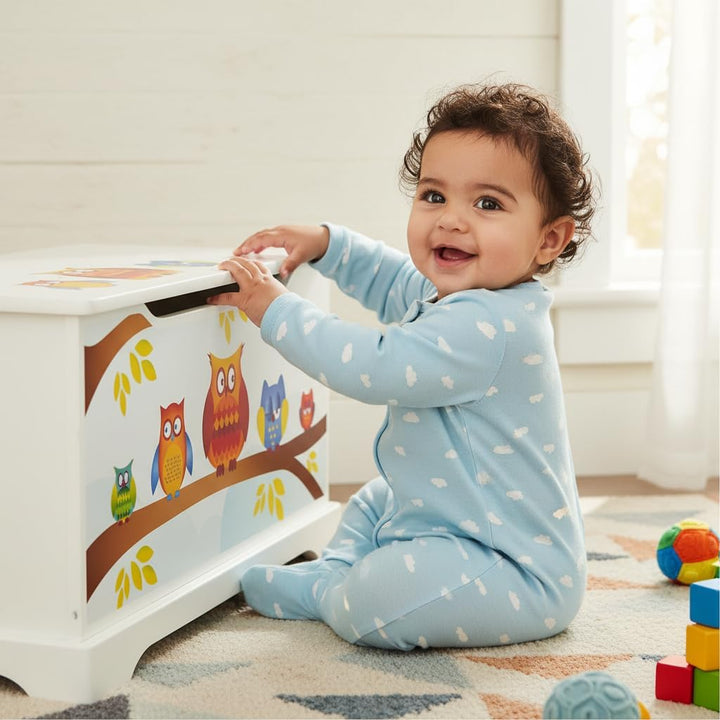 Leomark Holz Kindertruhenbank (Eulen), Eulen