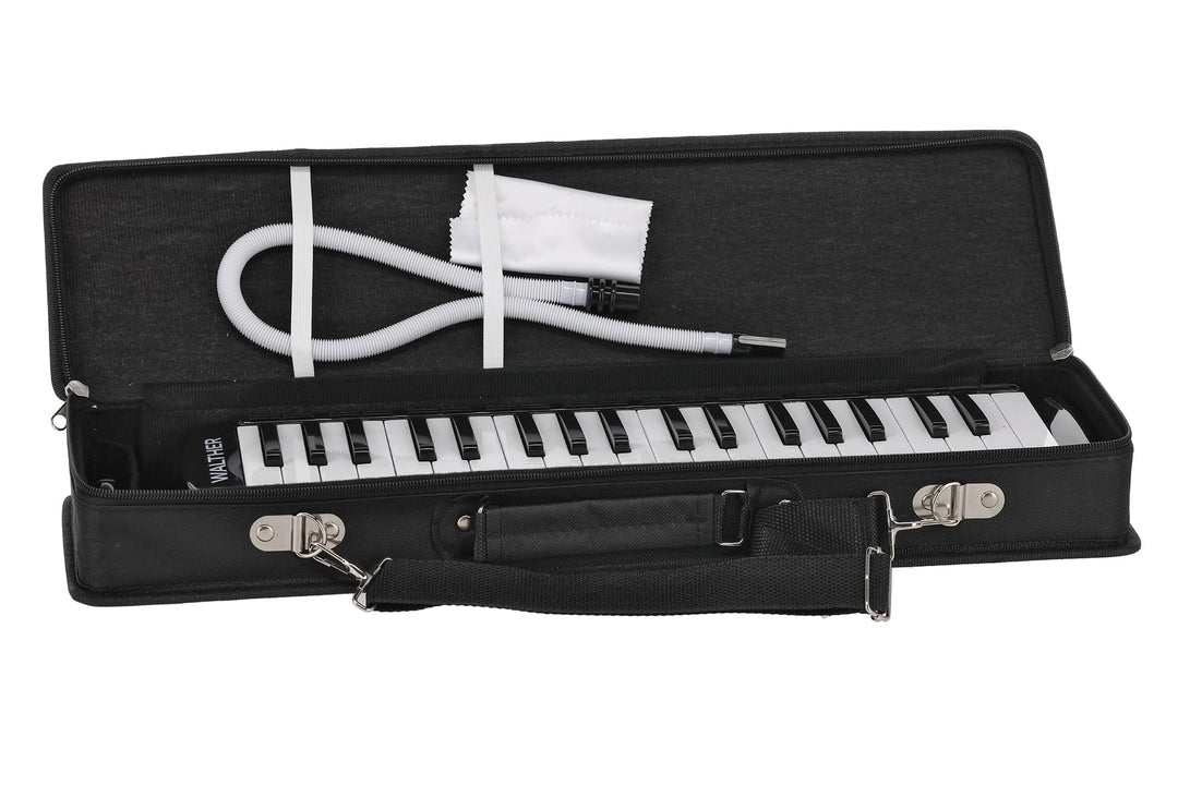 GEWA Melodica, 37 Tasten, Tonumfang f-f´´´, inklusive Anblasschlauch und Etui mit Tragegurt, schwarz