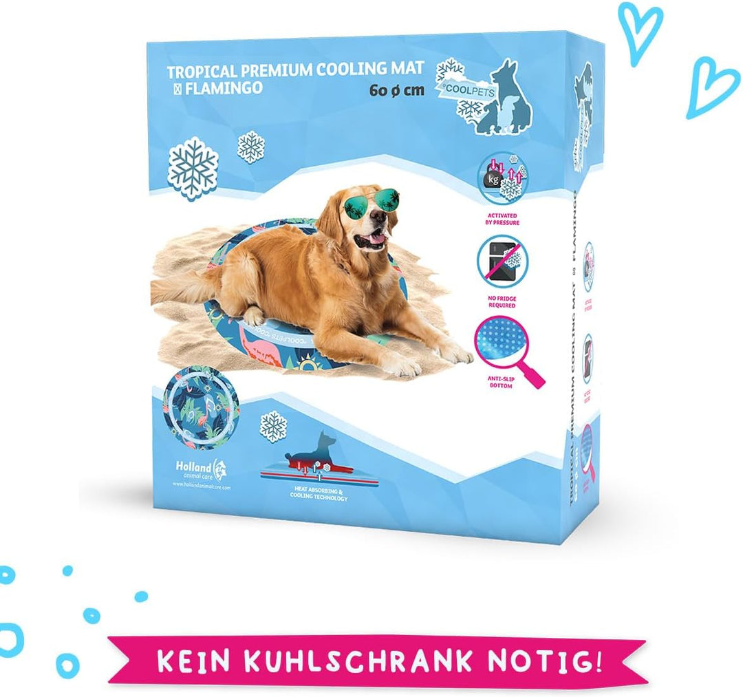 Coolpets Tropical Premium Kühlmatte - Geeignet für Hunde - rutschfest - Kühlung für Ihre Haustiere -