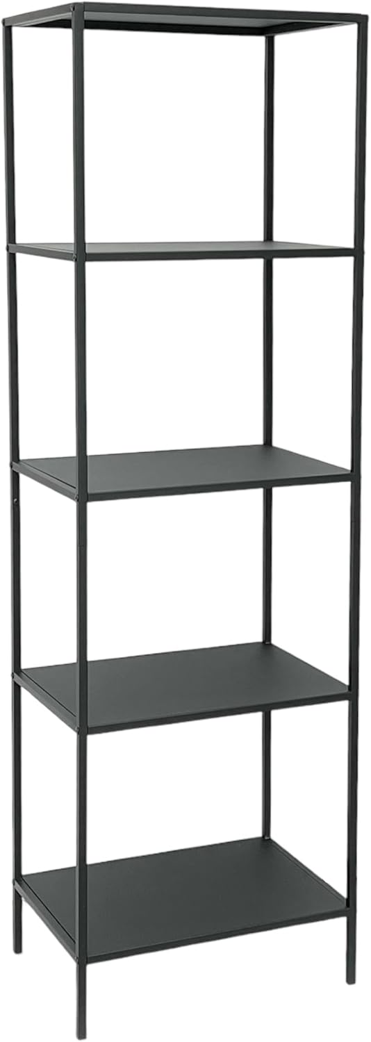 DanDiBo Standregal Schwarz Schmal Metall mit 5 Ebenen 170x50x35 cm Regal Bad Küche Stehend 96472 Met