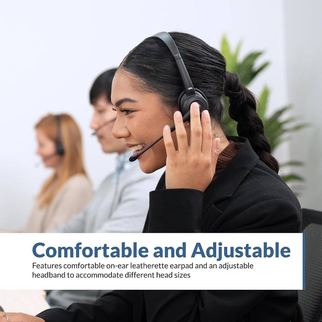Cyber Acoustics AC-104ENC Mono-USB-Headset mit ENC, Inline-Steuerung | Ideal für Call Center und Rem