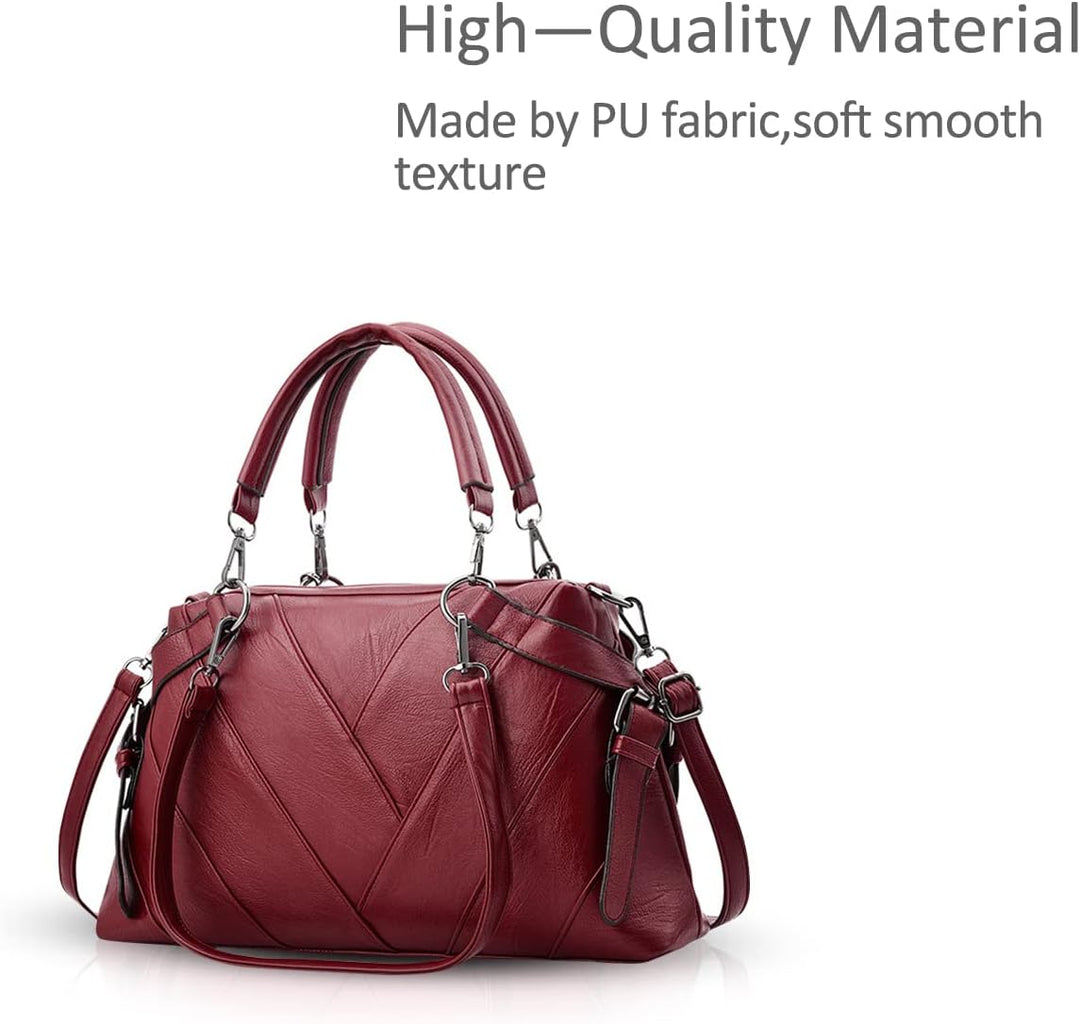 NICOLE & DORIS Handtaschen für Damen Modern Henkeltasche Schultertasche Weiche PU Leder Umhängetasch