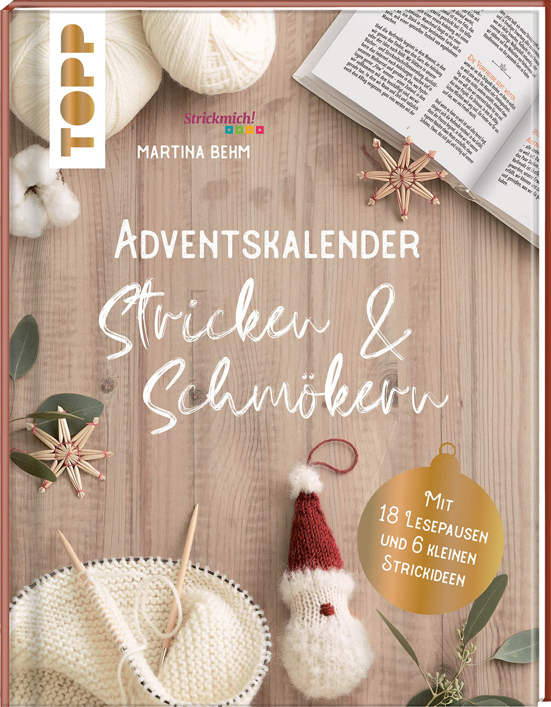 Adventskalender Stricken und Schmökern: Mit 18 Lesepausen und 6 kleinen Strickideen, Gebundenes Buch