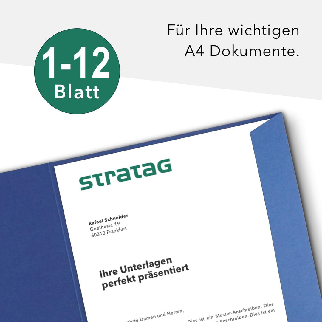 Präsentationsmappe A4 in Königsblau 20 Stück (wählbar) - erhältlich in 7 Farben - direkt vom Herstel