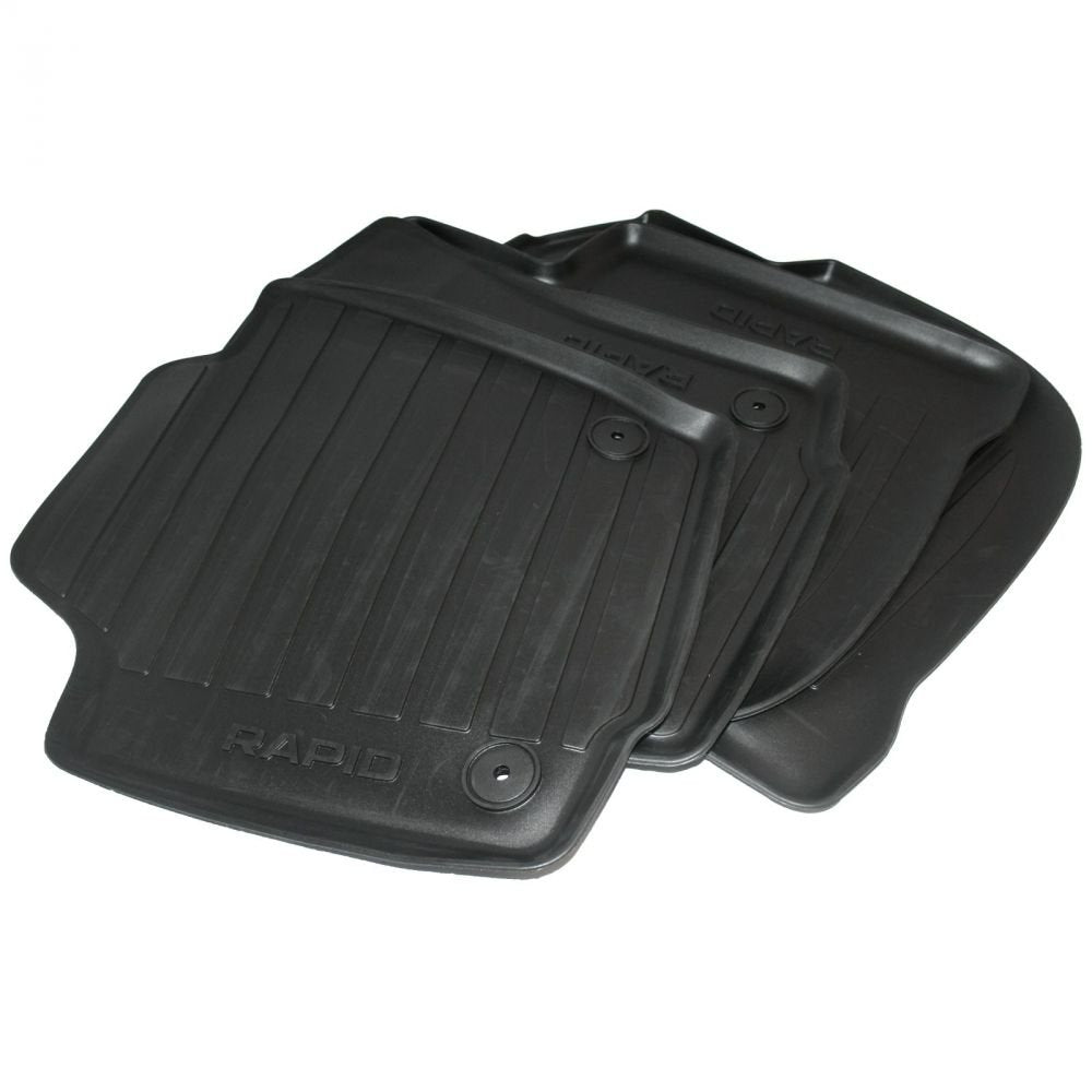 Skoda 5JB061550 Gummi Fussmatten 4X Gummimatten schwarz Original Allwettermatten Premium
