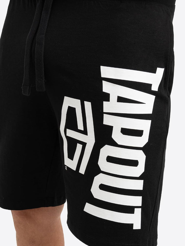 Tapout Herren Shorts Normale Passform Active Basic Shorts M Black/White, M Black/White