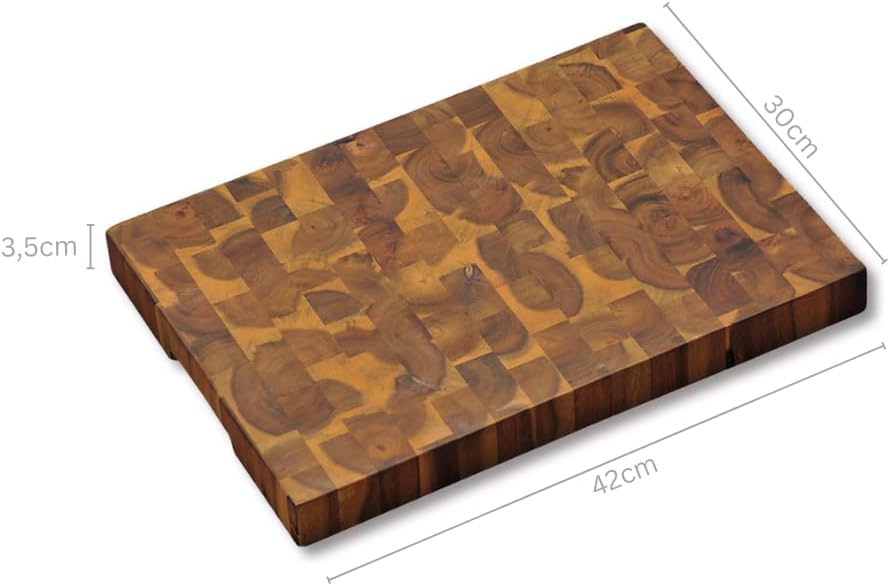 KESPER | Profi-Schneidbrett, Material: Akazienholz (Stirnholz), Masse: 42 x 30 x 3,5 cm, Farbe: Brau