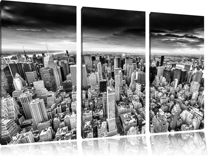 Pixxprint Skyline New York als Leinwandbild/Grösse: 3 Teilig (120x80) cm/Wandbild/Kunstdruck/fertig