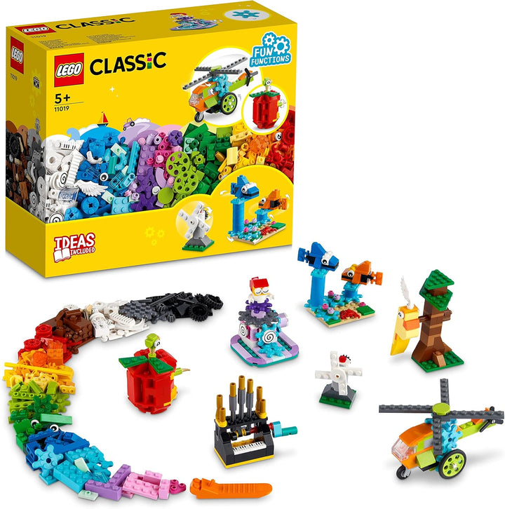LEGO 11019 Classic Bausteine und Funktionen, Box mit LEGO Steinen für Hubschrauber und andere Konstr