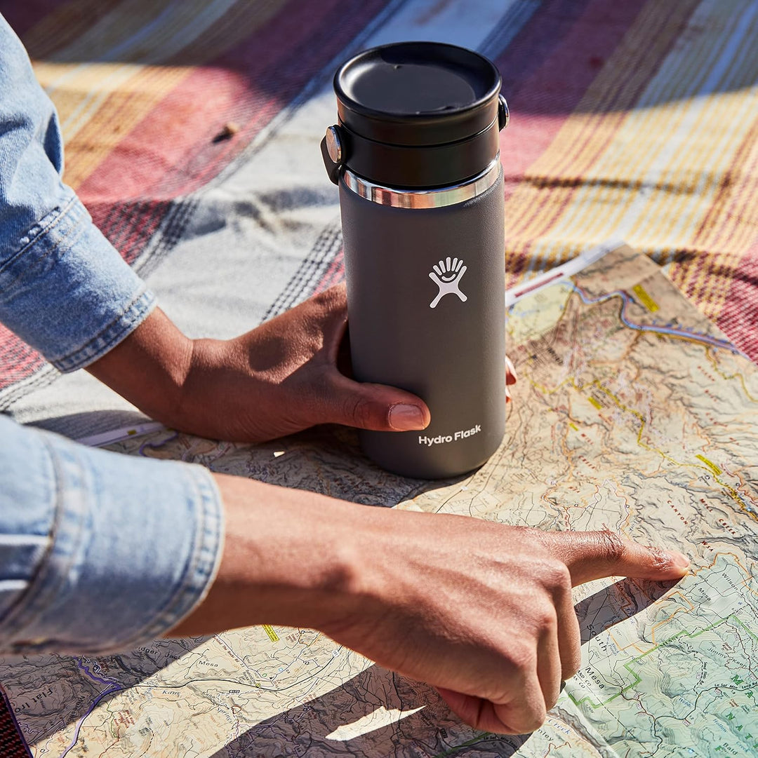 HYDRO FLASK - Reise-Thermos 473ml (16 oz) - Vakuumisolierter Edelstahl-Thermos - Auslaufsicher Flex-
