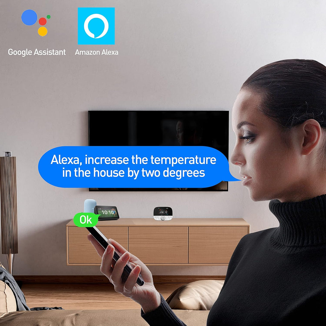 TELLUR SMART WiFi Thermostat, WLAN Raumthermostat Tuya, Internetsteuerung, Wochen/Tagesplan, Sprachs