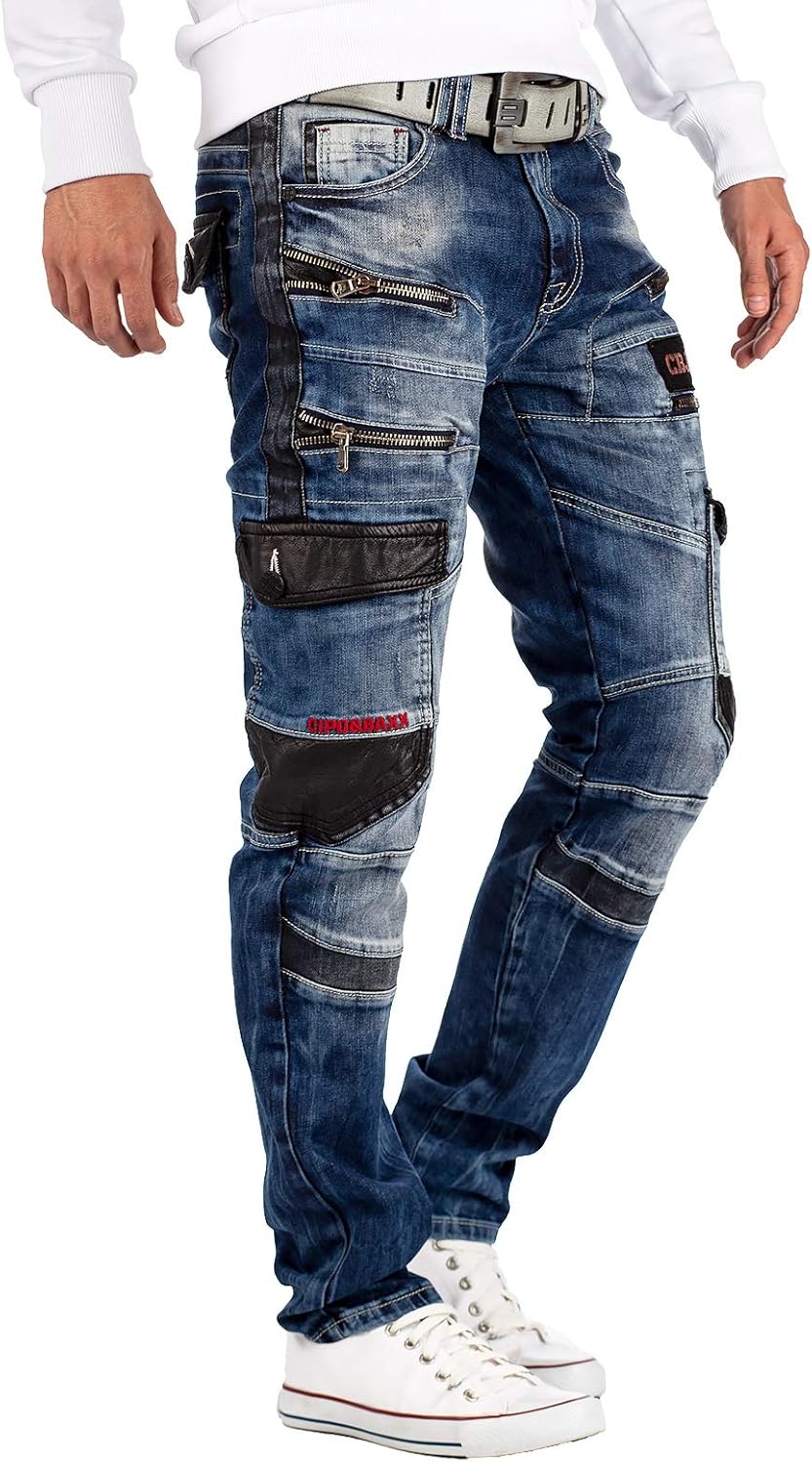Cipo & Baxx Herren Jeans A-001-cbhjs057, 31W / 34L Sturmblau