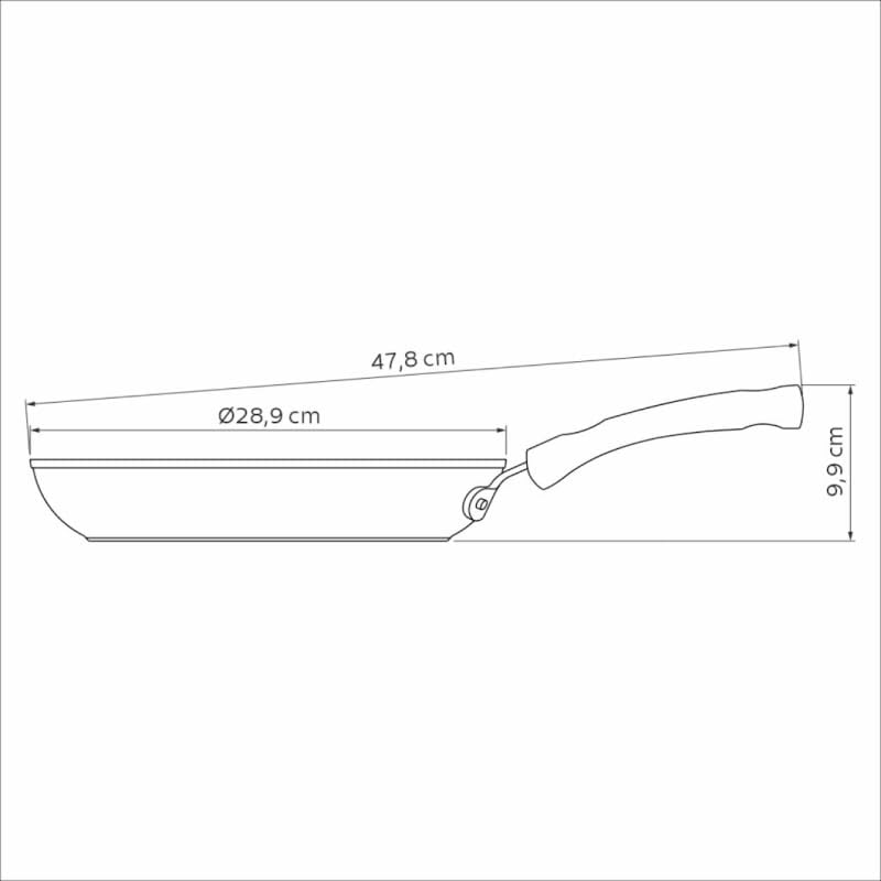 Tramontina Professional 20888-028 Bratpfanne antihaftbeschichtet 28 cm - 2,4 l, Schwarz, 28 cm