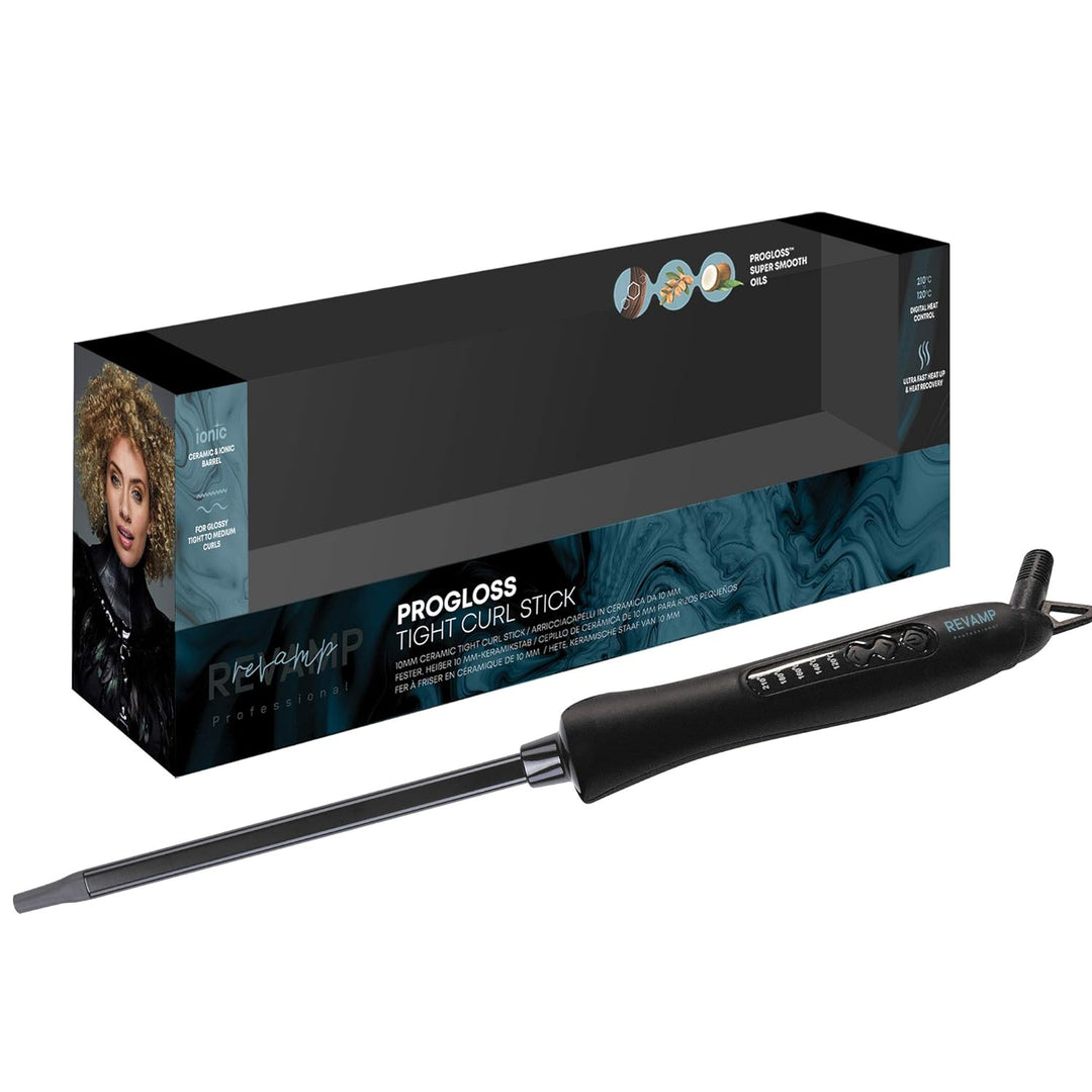 Revamp Progloss Tight Curl Stick - Dünner Korkenzieher Lockenstab für kleine bis mittlere Locken, Ko
