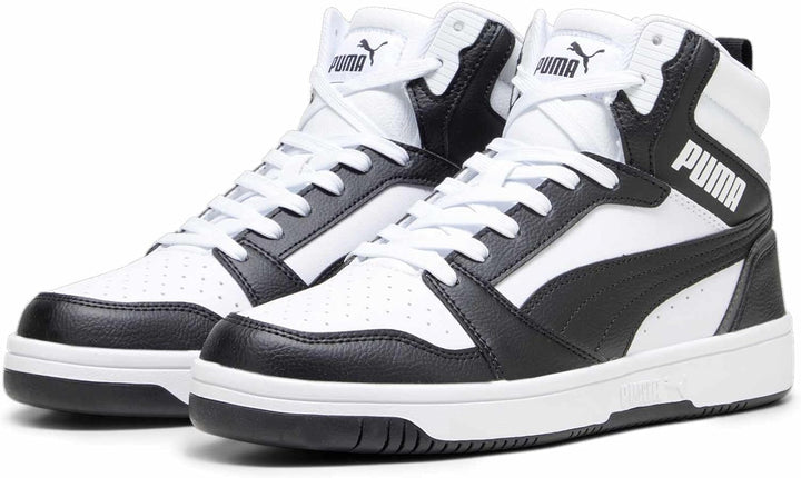 Puma Unisex Rebound V6Sneaker 42.5 EU Weiss mit Schwarz, 42.5 EU Weiss mit Schwarz