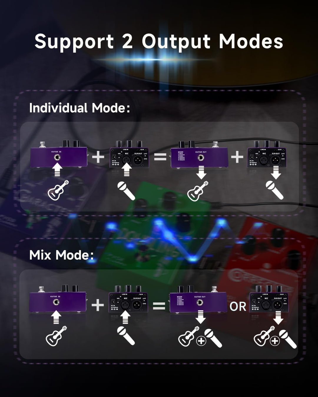 FLAMMA FV03 Vocal Effects Pedal Voice Changing Sounds Like Robot Male Female Baby with Delay Reverb