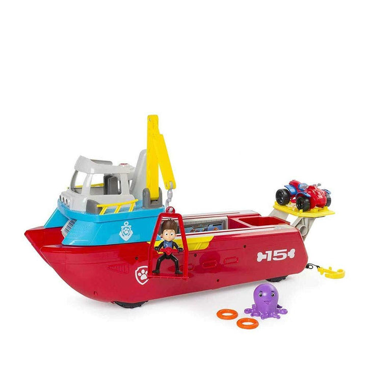 PAW PATROL Sea Patroller Schiff mit Ryder Figur und Zubehör, Spielzeug für Kinder ab 3 Jahren, mit L