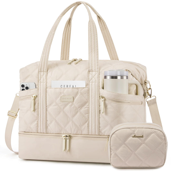 LOVEVOOK Reisetasche, leichte Wochenendtasche für Damen, mit Schuhfach, Puffer Turnbeutel, persönlic