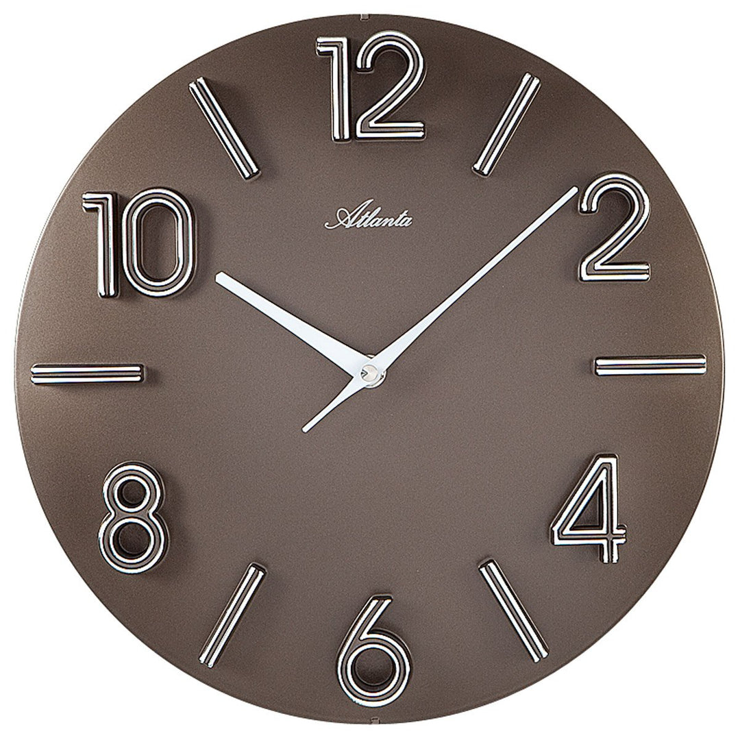 Atlanta Wanduhr Quarz Braun Rund Modern Analog - 4397-3
