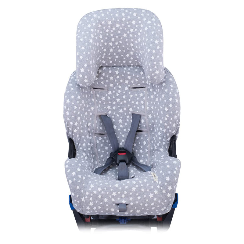 JYOKO Kids Bezug kompatibel mit Klippan Kiss 2, Klippan Kiss 2 Plus, aus Baumwolle (White Star), WHI