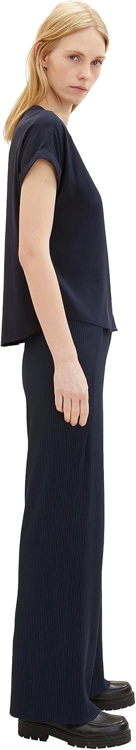 TOM TAILOR Damen Plissee Hose mit weitem Bein 36W / 30L 10668-sky Captain Blue, 36W / 30L 10668-sky