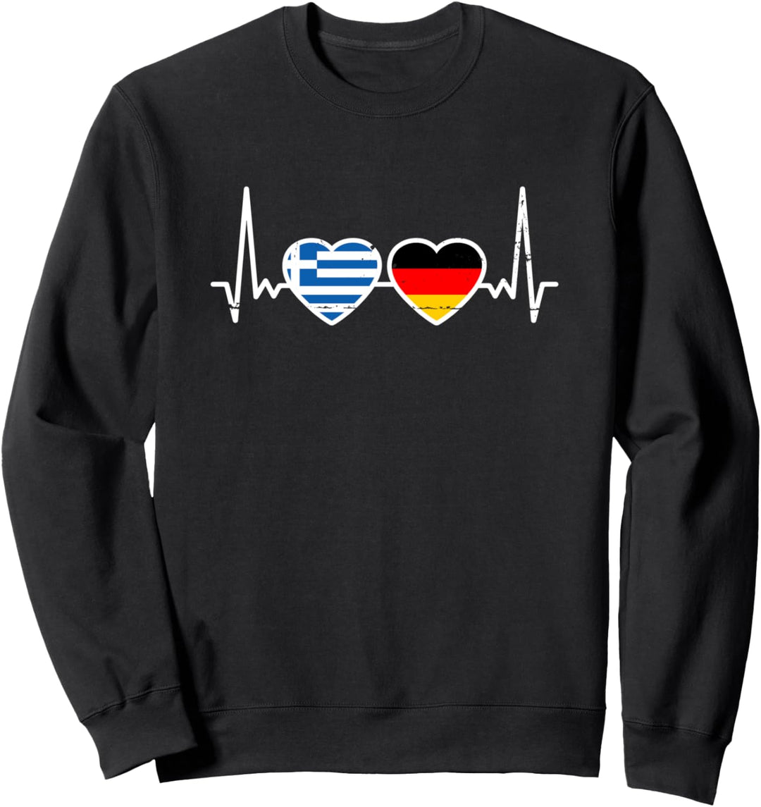 Griechenland Deutschland Herzschlag Flagge Deutsch Grieche Sweatshirt