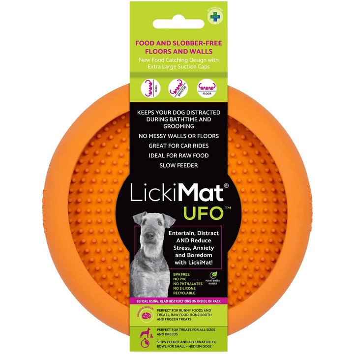 LickiMat UFO Ablenker für Baden, Duschen und Pflegen, Naturkautschuk, grosser Schnuller, Lecknoppen,