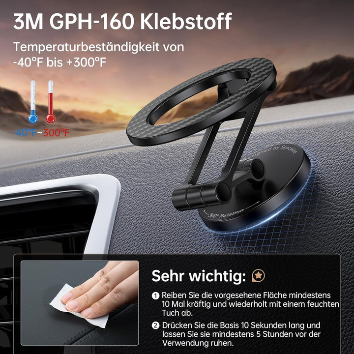 SYNCWIRE Handyhalterung Auto für MagSafe Autohalterung Magnet [Flexible DREI Achsen] Magnetische Han