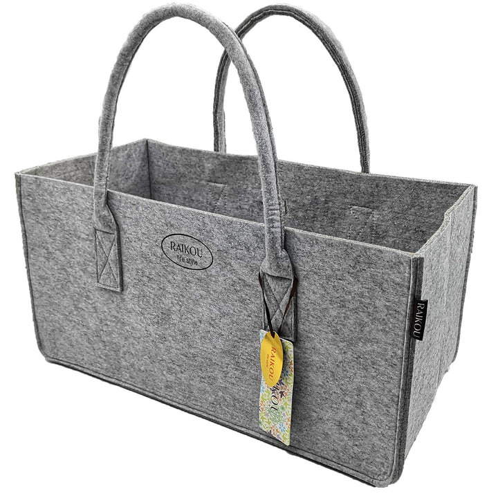 RAIKOU KULT Filz-Tasche Shopper NEU Filzkorb Einkaufstasche Henkeltasche Zeitungskorb Stabile Kaminh