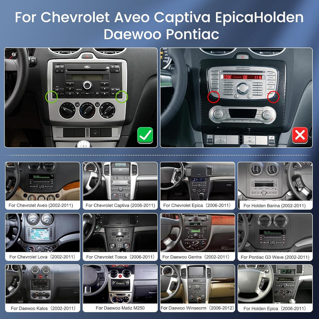 Hikity 4Core 2+64G Android Autoradio Carplay für Chevrolet Holden Daewoo Aveo Captiva Epica Pontiac