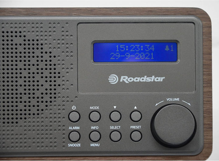 Roadstar HRA-700D+/WD Tragbares Radio Vintage Digital Dab/Dab+/FM funktioniert mit Netzwerk oder Bat