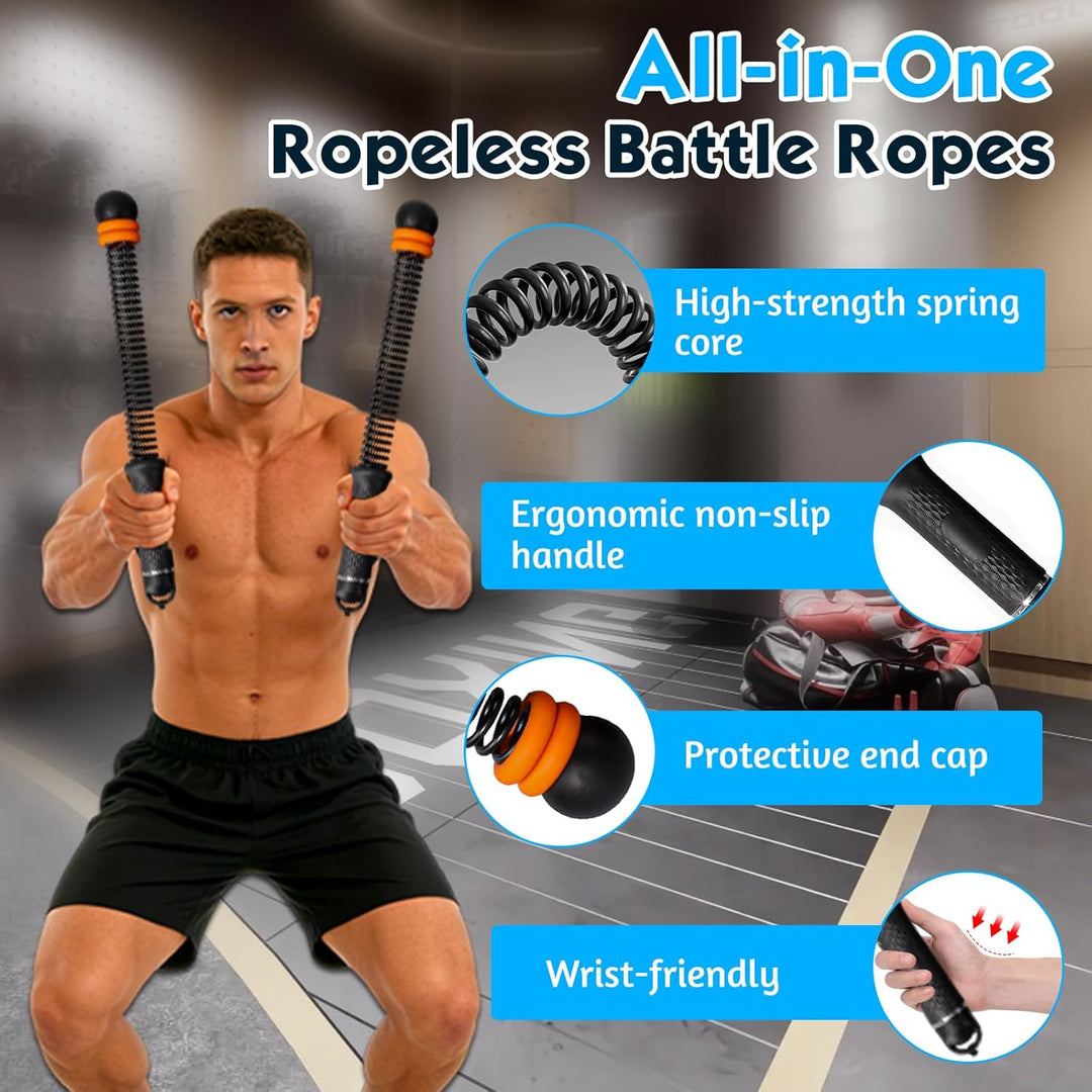 TOGETDREAM Ropeless Battle Ropes, Einstellbar Seillose Kampfseile Tragbare Gewichtete Seile Ohne Sei