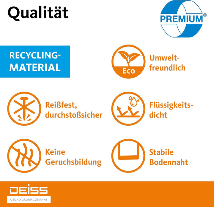 Müllsäcke DEISS PREMIUM transparent 70 my 120 L, 120 Liter - 70 my, 19005 1 stück (25er Pack) Single