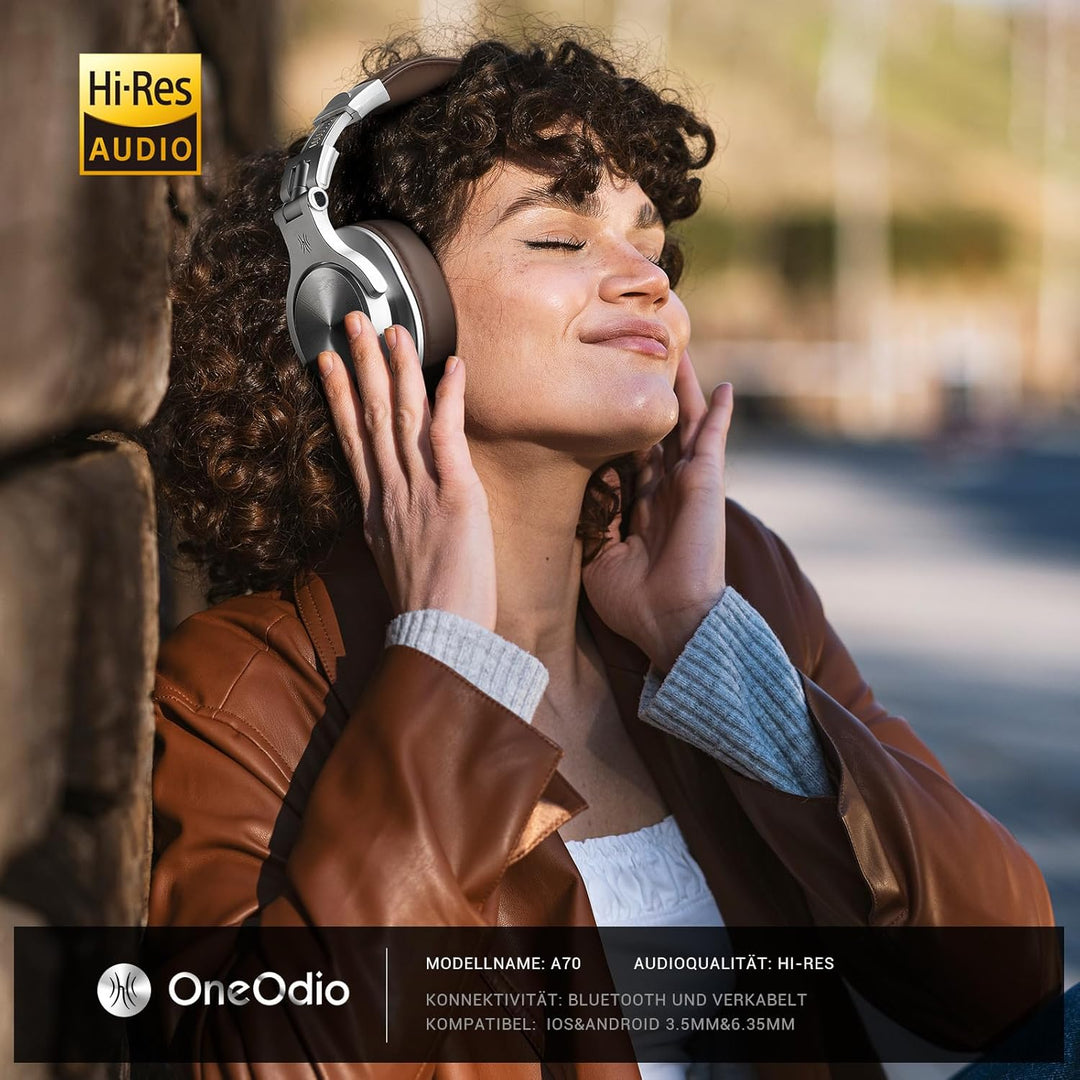 OneOdio Bluetooth Kopfhörer Over Ear, 72 Stdn HiFi Stereo Kopfhörer Kabellos, Wireless Headphones mi