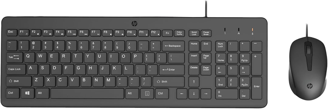HP 150 Kabelgebundene Maus und Tastatur Combo 1600 DPI, ergonomisch gestaltet und leise Leistung, F1