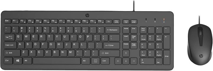 HP 150 Kabelgebundene Maus und Tastatur Combo 1600 DPI, ergonomisch gestaltet und leise Leistung, F1