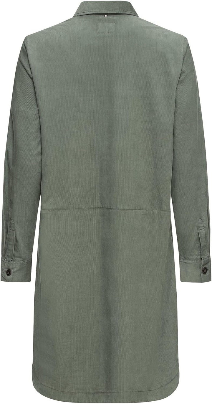 camel active Damen Hemdblusenkleid mit Langen Ärmeln XXL Smoke Khaki, XXL Smoke Khaki