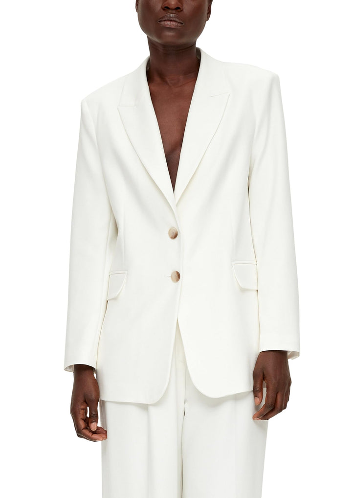s.Oliver Blazer aus Baumwollstretch 40 Weiss, 40 Weiss