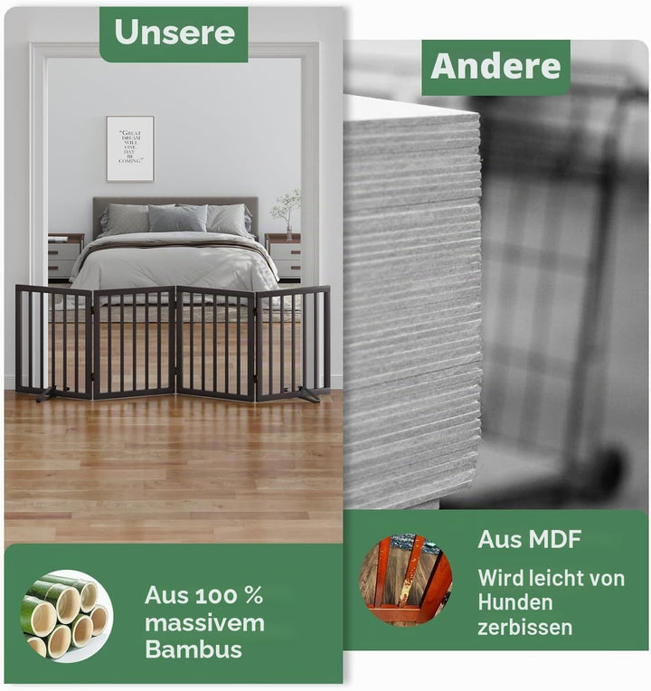 Hundegitter, Freistehende Hundegitter für Türen, Faltbares Hundegitter Innen, Haustiergitter für Tür