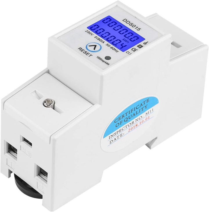 VBESTLIFE Einphasen-Energiezähler, DDS015 5-80A 230V 50Hz Digital LCD Einphasen-Energiezähler Wattme