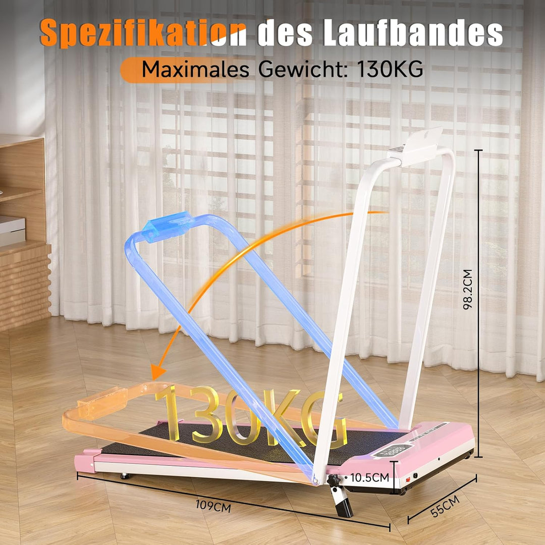 Dskeuzeew Walking Pad Klappbar mit Neigung - 4 in 1 Laufband mit 7% Steigung für Zuhause Laufpad Geh