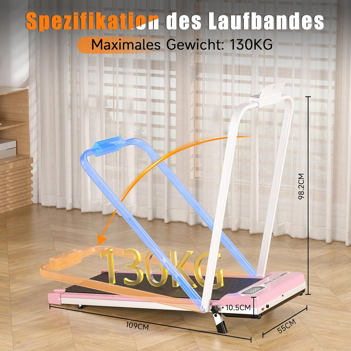 Dskeuzeew Walking Pad Klappbar mit Neigung - 4 in 1 Laufband mit 7% Steigung für Zuhause Laufpad Geh