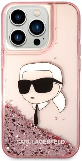 KARL LAGERFELD KLHCP14LLNKHCP Hülle für iPhone 14 Pro 6,1" rosa hardcase Glitter