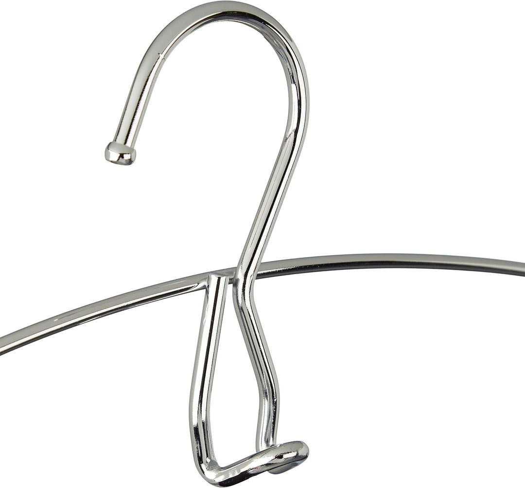 12 x Hosenbügel platzsparend, Hosenkleiderbügel mehrfach, Metall, gepolstert, HBT: 44,5x37x2,7 cm, S
