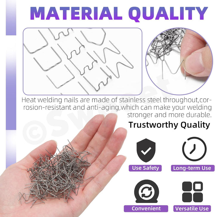 Swpeet 3000pcs 6 Arten 0,8mm / 0,6mm Kunststoff Schweissstapel Sortiment-Kit, Stampfer Schweissen Re