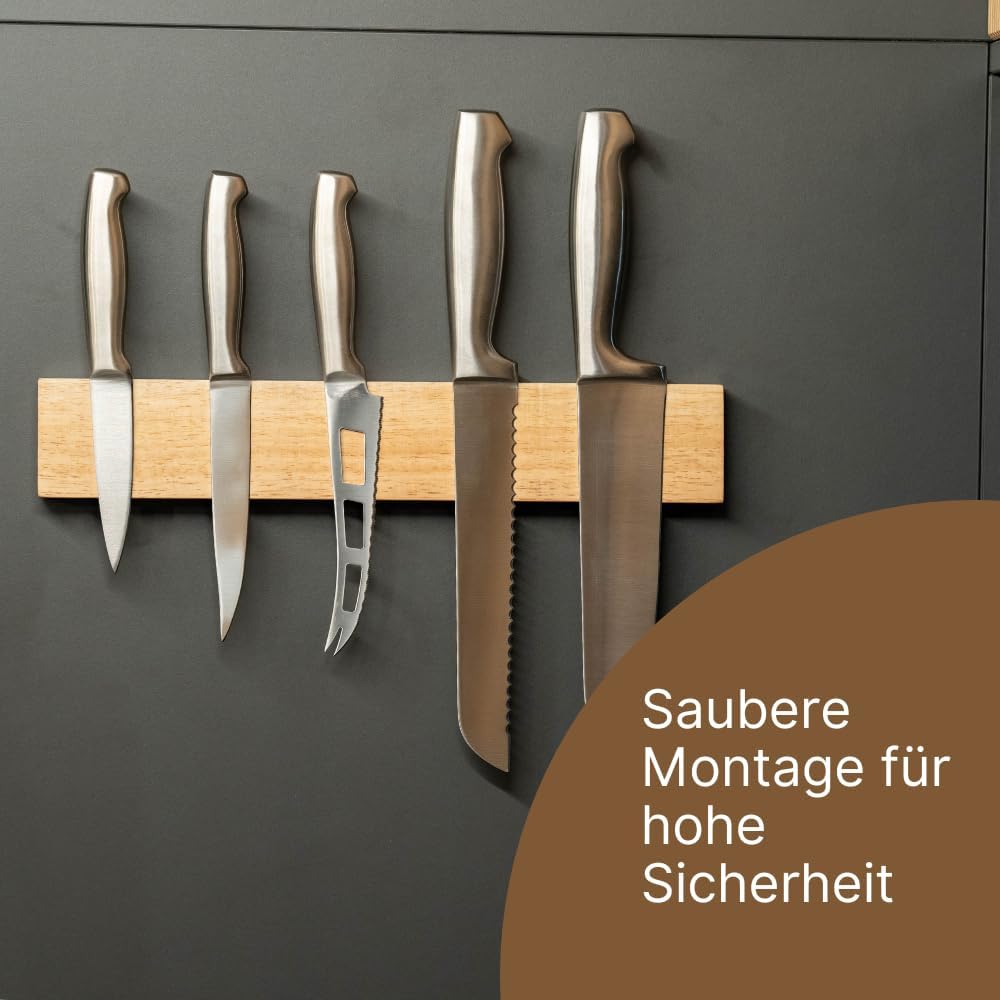 Magnetleiste Messer, Messerhalter aus massivem Holz, einfache Montage, multifunktional für alle magn