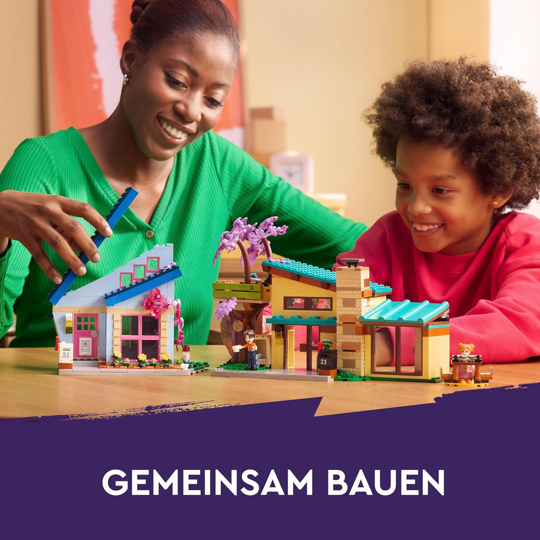 LEGO Friends Ollys und Paisleys Familien Haus, Puppenhaus mit Figuren und Zubehör, Set mit zweistöck